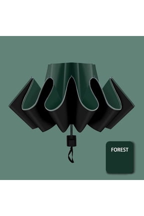 Reverse Inverted Folding Umbrella Sun & Rain Umbrella with Black Rubber Coating Leak-Proof Umbrella for Car & Outdoor Daily Use