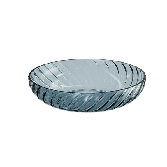 Byujiro Ribbed Clear Fruit Bowl for Snacks, Desserts & Home Decor, Small-Sized Multi-Use Bowl for Kitchen, Coffee Table & Everyday Use