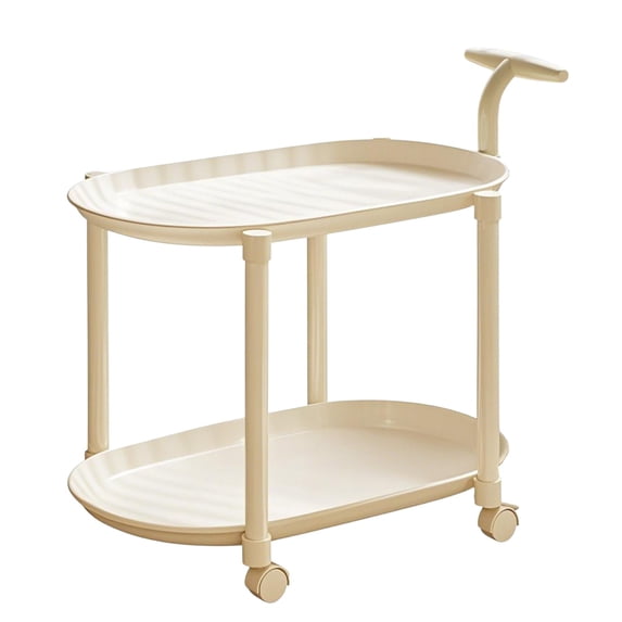 Byujiro Rolling Side Table with Wheels Mobile Nightstand & Coffee Cart Table-Bedroom Nightstand Living Room Table Portable Nesting Table for Small Spaces