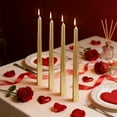 thumbnail image 1 of Byujiro Romantic Textured Taper Candle Set (4pcs), Perfect for Valentine's Day Dinners, Romantic Evenings & Table Centerpieces, Long-Lasting Burn, 1 of 6