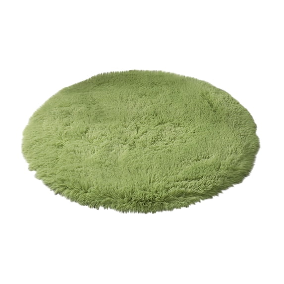 Byujiro Round Area Rug 31.5 Inch Soft Faux Fur Carpet Plush Non-Slip Floor Mat for Living Room, Bedroom, Sofa, Nursery, Cozy Home Decor, Comfortable Foot Pad
