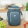thumbnail image 1 of Byujiro Round Portable Lunch Bag Student Lunch Bag Crossbody Insulated Bag Picnic Cooler Insulated Bucket Storage Bag, 1 of 6
