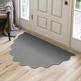 thumbnail image 1 of Byujiro Scalloped Edge Entryway Doormat, Non‑Slip Durable Indoor Outdoor Floor Rug, Low‑Profile Decorative Household Mat, Dirt‑Trapping Shoe Scraper for Front Door, Porch, Hallway, Balcony, 1 of 5