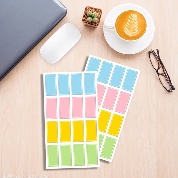 Byujiro School Supplies Colorful Labels Stickers Cute Waterproof Notes Can Be Handwritten Labels Name Stickers Self-adhesive Household Marking Stickers
