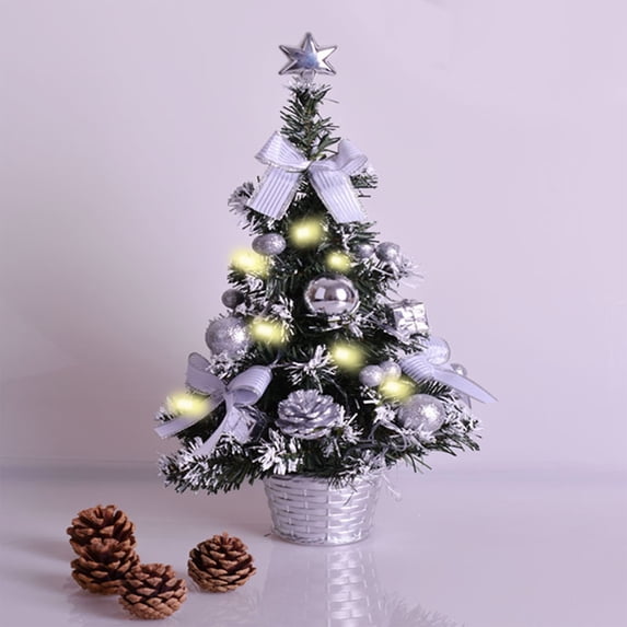 Byujiro Small Christmas Tree Snow Flocked Hinged Artificial Mini Christmas Tree Fake Spruce Full Tree for Home Office Party Decoration Portable Holiday Tree Christmas Decorations