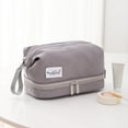 thumbnail image 1 of Byujiro Small Double-Layer Travel Cosmetic Pouch Dual-Zip Compact Makeup Organizer Portable Lightweight Toiletry Bag with Wrist Strap for Daily & Trips, 1 of 9