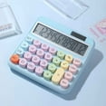 thumbnail image 1 of Byujiro Solar-Powered 12-Digit Desktop Calculator Gradient Basic Calculator with Clear LCD Display, Silent Dual-Power Calculator for Office, Students, Accounting & Daily Math Use, 1 of 3