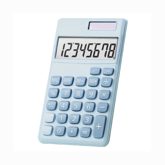 Byujiro Solar-Powered 8-Digit Mini Calculator, Cute Pocket Calculator with Large Display, Dual-Power Portable Calculator for Students, Office, School & Daily Math Use