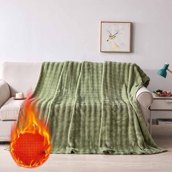 Byujiro Solid Colour Flannel Rabbits Hair Blanket Nap Cover Blanket Heavy Sofa Blanket Velvet Blanket