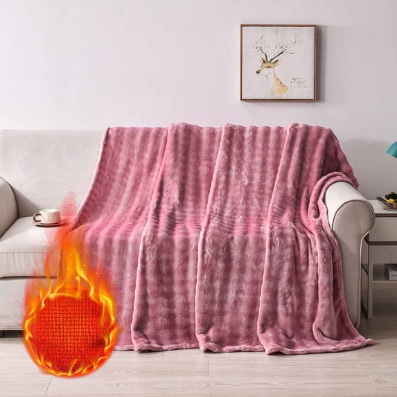 Byujiro Solid Colour Flannel Rabbits Hair Blanket Nap Cover Blanket Heavy Sofa Blanket Velvet Blanket