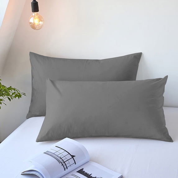 Byujiro Solid Pillowcases 19x29in 2 Pack Decorative Pillow Covers for Bedroom, Guest Room, and All-Season Use