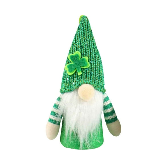 Byujiro St. Patrick's Day Light-Up Gnome Ornament Sequin Hat Elf Doll, Irish Holiday Hanging Decor, Festive Party Gift