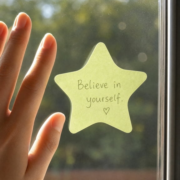 Byujiro Star Shaped Sticky Notes, Unique Outlined Self‑adhesive Memo Pads with 100 Sheets, Removable Writable Notepads for Student Study Plan Drafting, Textbook Highlights, Office Task Marking