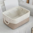 thumbnail image 1 of Byujiro Storage Basket 16.14x12.20x7.87 Inch Rectangular Collapsible Household Organizer Bin with Thick Handles Large Capacity Tote for Closet Clothes, Bathroom Toiletries, Playroom Toys, 1 of 6
