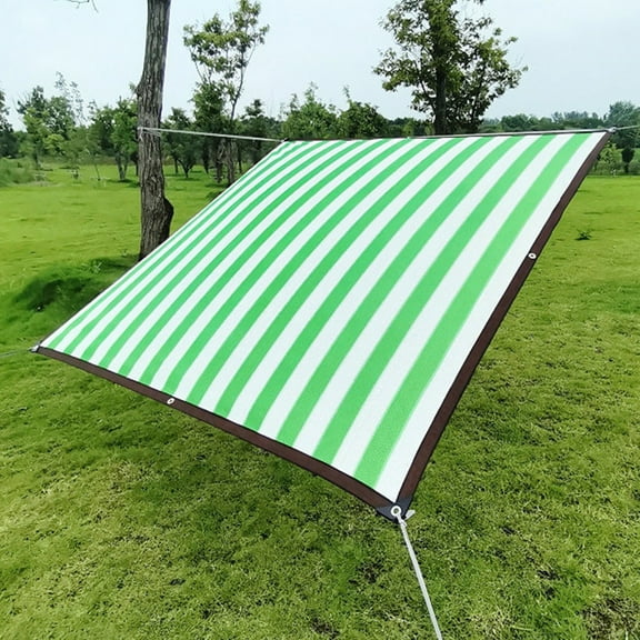 Byujiro Striped Sun Shade Sail 6.5x6.5ft Square Sun Shade Net with Grommets, UV Block Breathable Heat Reduction Shade Cloth for Patio, Garden, Backyard, Pool & Outdoor Canopy