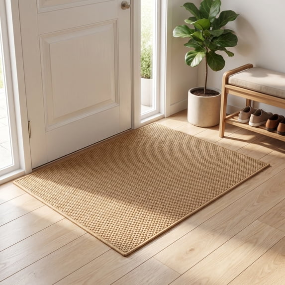 Byujiro Textured Woven Entry Doormat, Non‑Slip Indoor Outdoor Floor Rug, Durable Dirt‑Trapping Household Mat, Low‑Profile Design for Front Porch, Entryway, Patio, Back Door