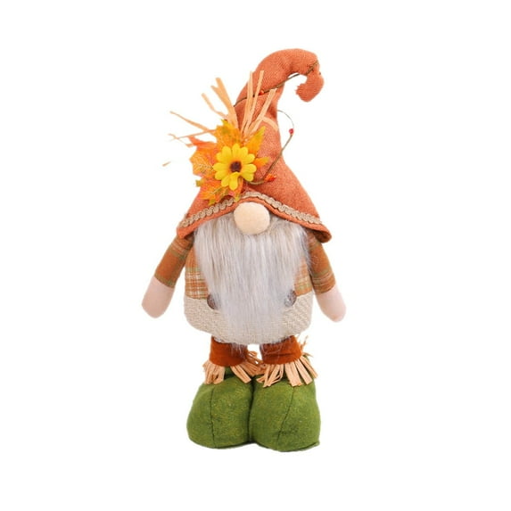 Byujiro Thanksgiving Decorations Thanksgiving Scarecrow Doll Series 14 Decorations Season Maple Leaf Goblin Dwarf Doll Ornament