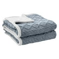 thumbnail image 1 of Byujiro Thick Coral Fleece Throw Blanket Twisted Textured Warm Nap Blanket, Reversible Fluffy Cozy Couch Cover, Portable Soft Blanket for Office Naps, Bedroom Use and Winter Daily Indoor Warm Keeping, 1 of 2