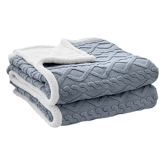 Byujiro Thick Coral Fleece Throw Blanket Twisted Textured Warm Nap Blanket, Reversible Fluffy Cozy Couch Cover, Portable Soft Blanket for Office Naps, Bedroom Use and Winter Daily Indoor Warm Keeping