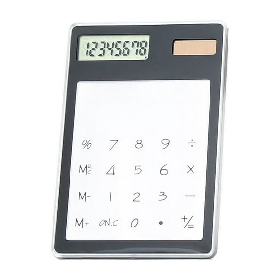 Byujiro Transparent Solar-Powered Touch Screen Calculator Thin 8-Digit LCD Display Basic Calculator Slim Portable Clear Calculator for Students, Office, Home