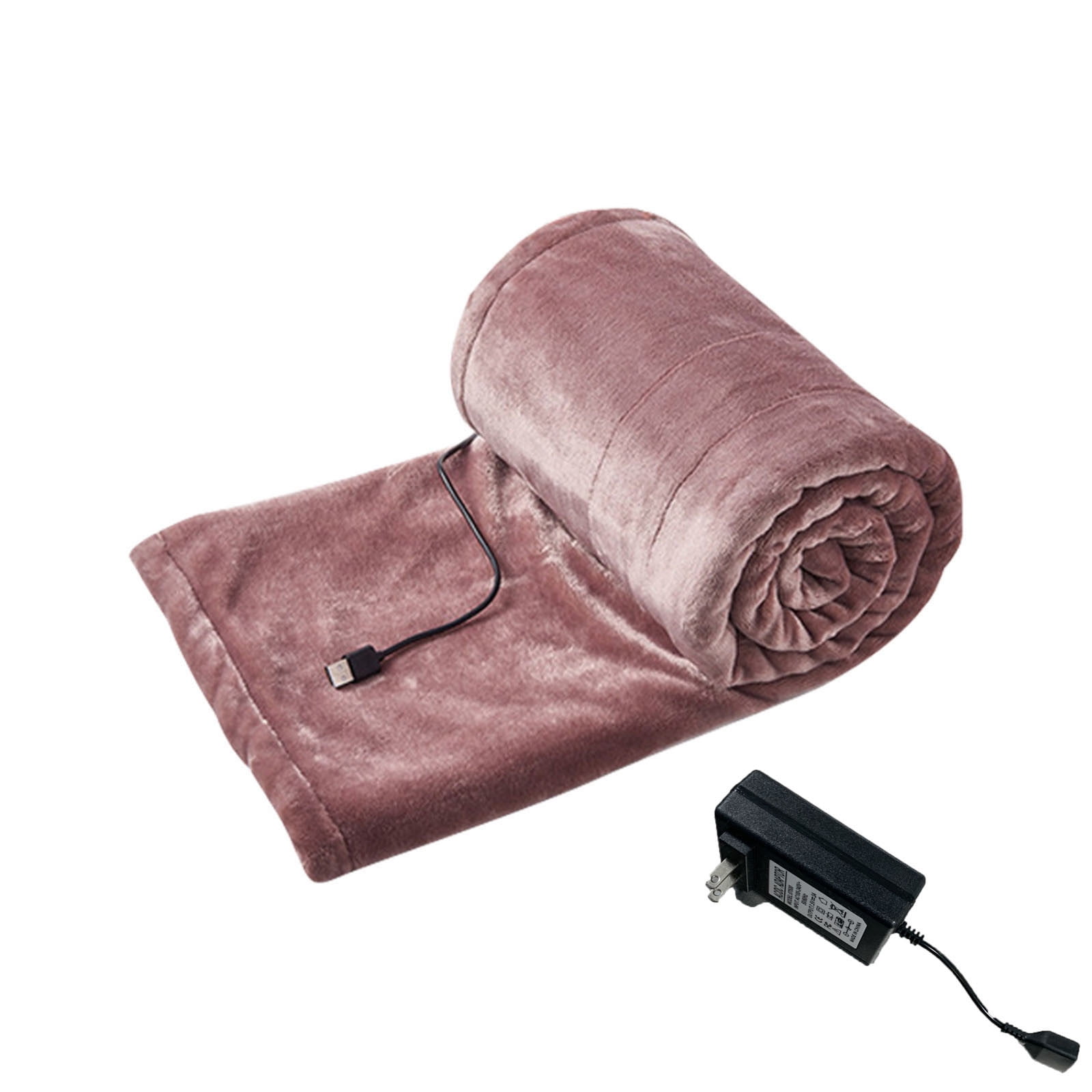Byujiro USB Heated Blanket, Low Voltage Electric Throw, 3 Heat Settings Fast Heating, Non-Leakage Flannel Fleece for Office Car Travel Camping 55x31 Inches