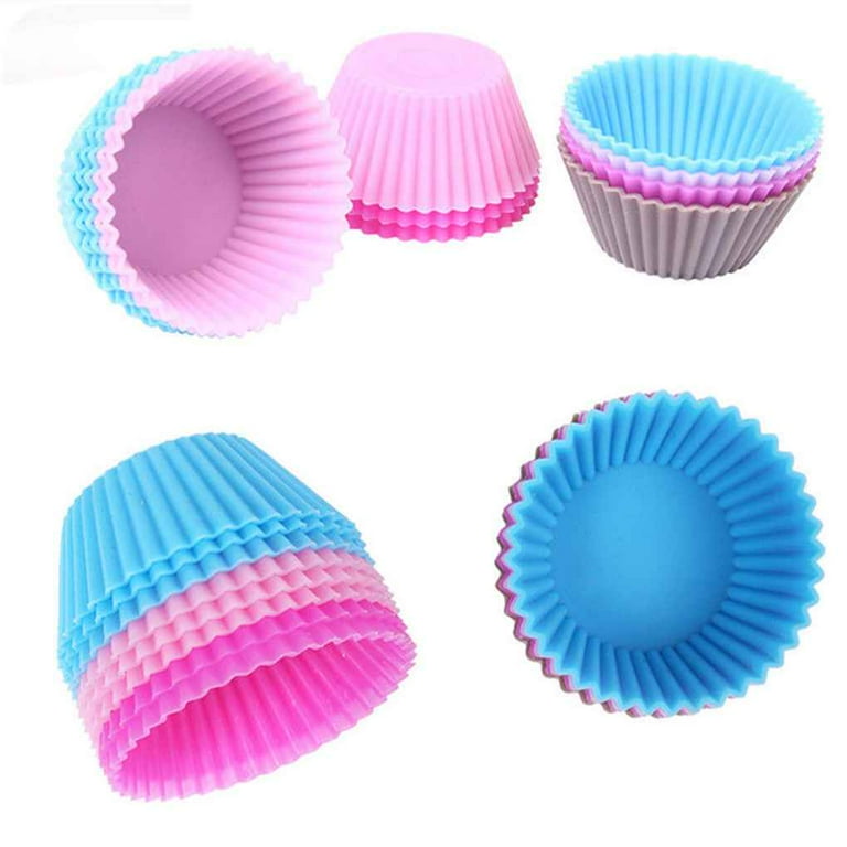 12pcs Silicone Muffin Cupcake Cases Reusable No-Stick Silicone
