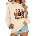 thumbnail image 1 of Byworldtasic Christmas Sweatshirt Women Cute Chicken Xmas Shirt Funny Chicks Christmas Sweatshirts Hen Farm Pullover Tops S-2XL, 1 of 6
