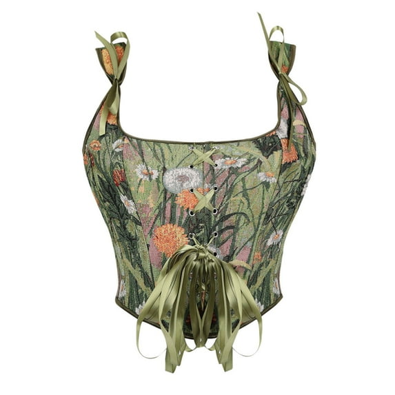 Byworldtasic Corset Tops For Women Renaissance Top for Women Vintage Floral Bustier Lingerie Corset Bodyshaper