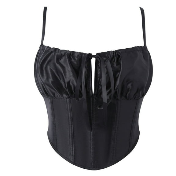 Byworldtasic Corset Tops For Women Women's Lace Up Cami Corset Tops Cold Shoulder Zip Ties Back Sexy Going Out Bodyshaper Bustier Top