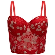 Byworldtasic Corset Tops for Women Push Up Bustier lingerie Mesh Sexy Going Out Party Club Top