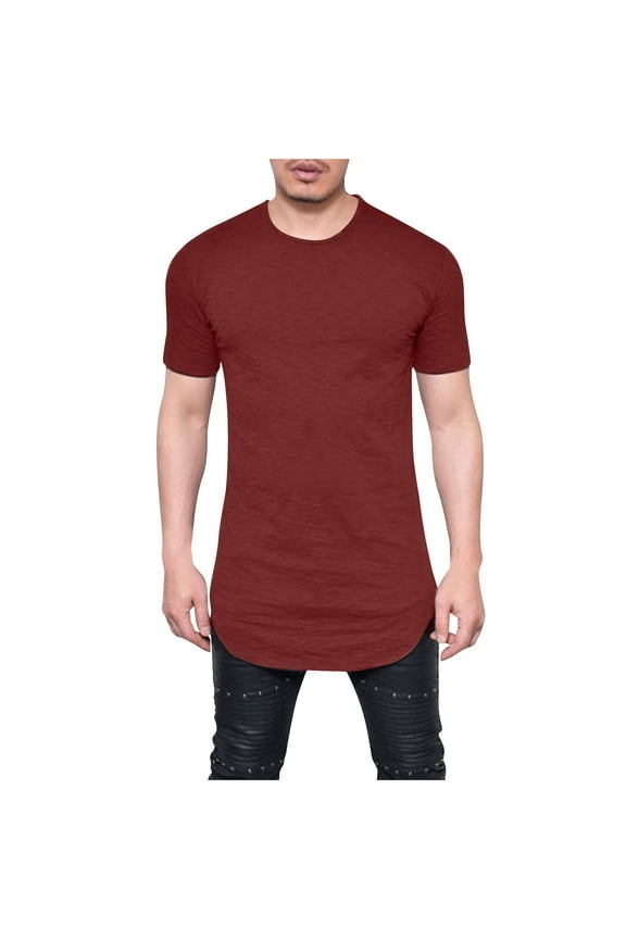 George Big and Tall Mens Hipster Curve Hem Droptail Tee Premium Longline T Shirts