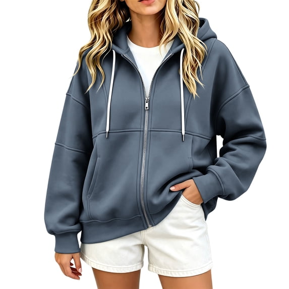 Byworldtasic Hoodies for Women Zip Up Oversized Sweatshirt Jackets Fall Winter Casual Coats 2026 Fashion