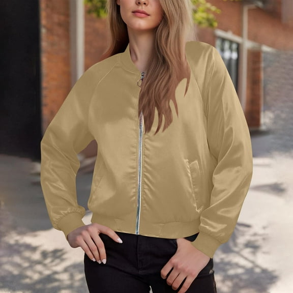 Byworldtasic Jacket for Women No Boundaries Cropped Jacket Zip Up Casual Striped Trendy Outerwear with Pockets