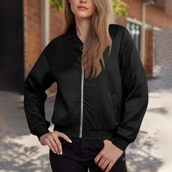 Byworldtasic Jacket for Women No Boundaries Cropped Jacket Zip Up Casual Striped Trendy Outerwear with Pockets