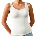 thumbnail image 1 of Byworldtasic Lace Camisole Tank Tops for Women Soft Stretch Ribbed Cotton Cami, 1 of 7