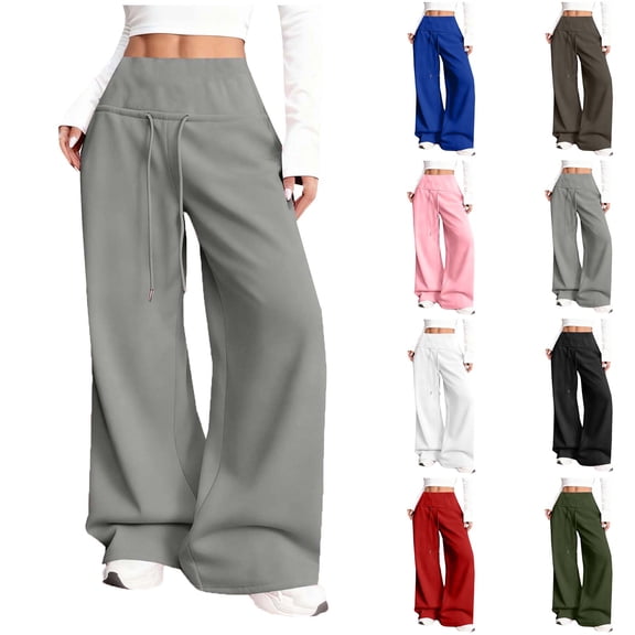 Byworldtasic Lounge Pants for Women Wide Leg Sweatpants High Waisted Baggy Yoga Palazzo Flowy Pants