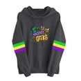 thumbnail image 1 of Byworldtasic Mardi Gras Outfit for Women Embroidery Hooded Sweatshirt Party Carnival Long Sleeve Tees Tops, 1 of 4