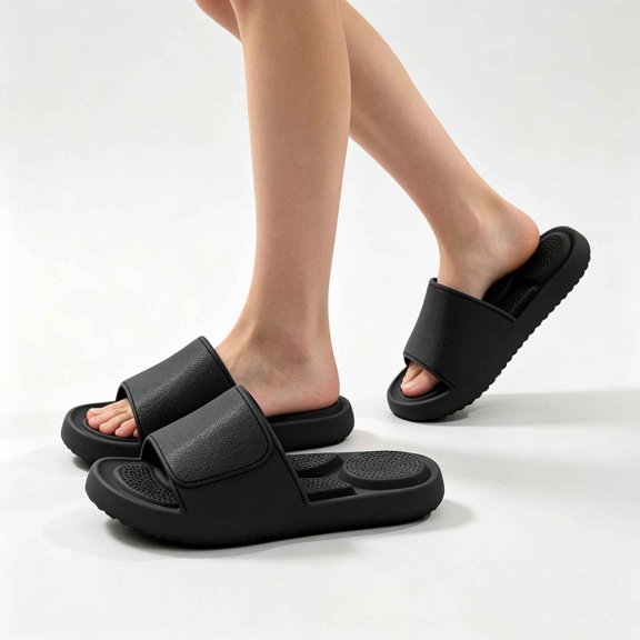 Byworldtasic Massage Slides for Men and Women Pillow Slides with Arch Support, Thick Cushioned Non-Slip Shower Slippers Shoes