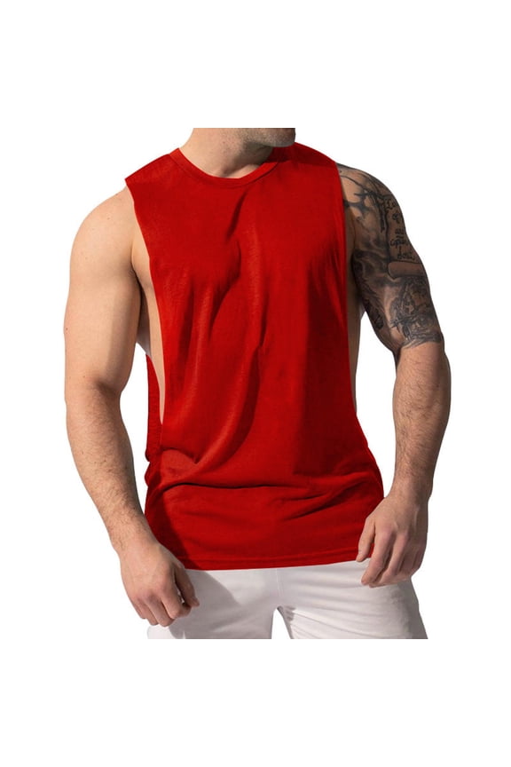 Men's Sleeveless Tank Men's Muscle Cut Off Tank Tops Bodybuilding Fitness Sleeveless Gym Shirts Workout Stringer Tee Shirt