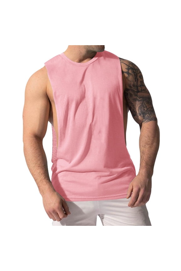 Men's Sleeveless Tank Men's Muscle Cut Off Tank Tops Bodybuilding Fitness Sleeveless Gym Shirts Workout Stringer Tee Shirt