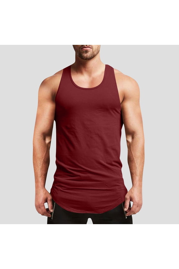 Men's Sleeveless Tank Mens Workout Tank Tops Fitness Bodybuilding Sleeveless Gym Muscle Stringer Shirts