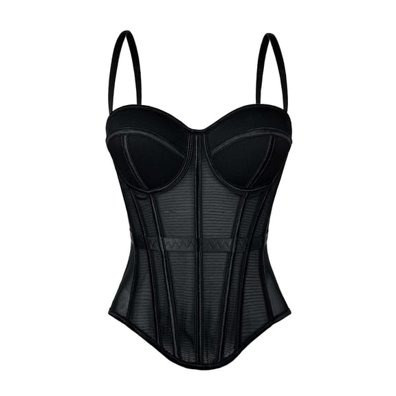 Byworldtasic Mesh Corset Tops for Women Spaghetti Strap Date Night Top Going Out Party Club Top
