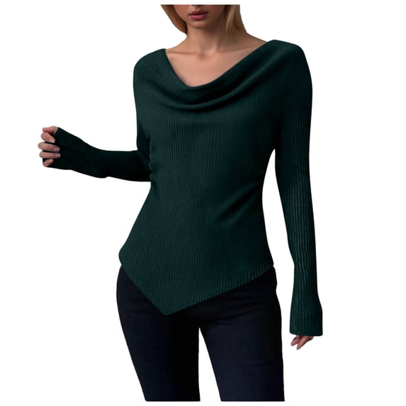 Byworldtasic No Boundarie Women‘s Casual Fashion Solid Color Fall/Winter Long Sleeve Blouses Shirts Top
