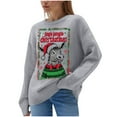 thumbnail image 1 of Byworldtasic Christmas Prints Sweater for Womens Oversized Crew Neck Top Long Sleeve Knit Pullover Sweater, 1 of 6