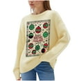 thumbnail image 1 of Byworldtasic Christmas Sweatshirts for Women Casual Long Sleeve Round-Neck Top Knit Pullover Sweater, 1 of 6