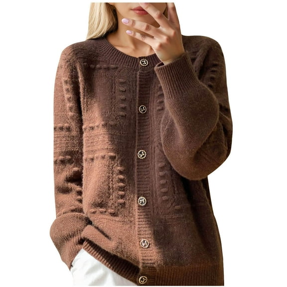 Byworldtasic Knit Cardigan for Women Open Front Sweater Casual Long Sleeve Button Coats Outerwear Cardigan