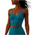 thumbnail image 1 of Byworldtasic Longline Strappy Top for Women Halter Workout Tank Tops Backless Gym Longline Top, 1 of 6