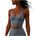 thumbnail image 1 of Byworldtasic No Boundarie Longline Strappy Top for Women Halter Workout Tank Tops Backless Gym Longline Top, 1 of 6
