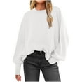 thumbnail image 1 of Byworldtasic Oversized Batwing Sweaters for Women Fall Winter Outfits Trendy Crewneck Knit Fashion Pullover Tops, 1 of 7