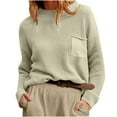 thumbnail image 1 of Byworldtasic Oversized Sweaters for Women Crewneck Long Sleeve Top Ribbed Knit Pullover Sweaters with Pocket, 1 of 6